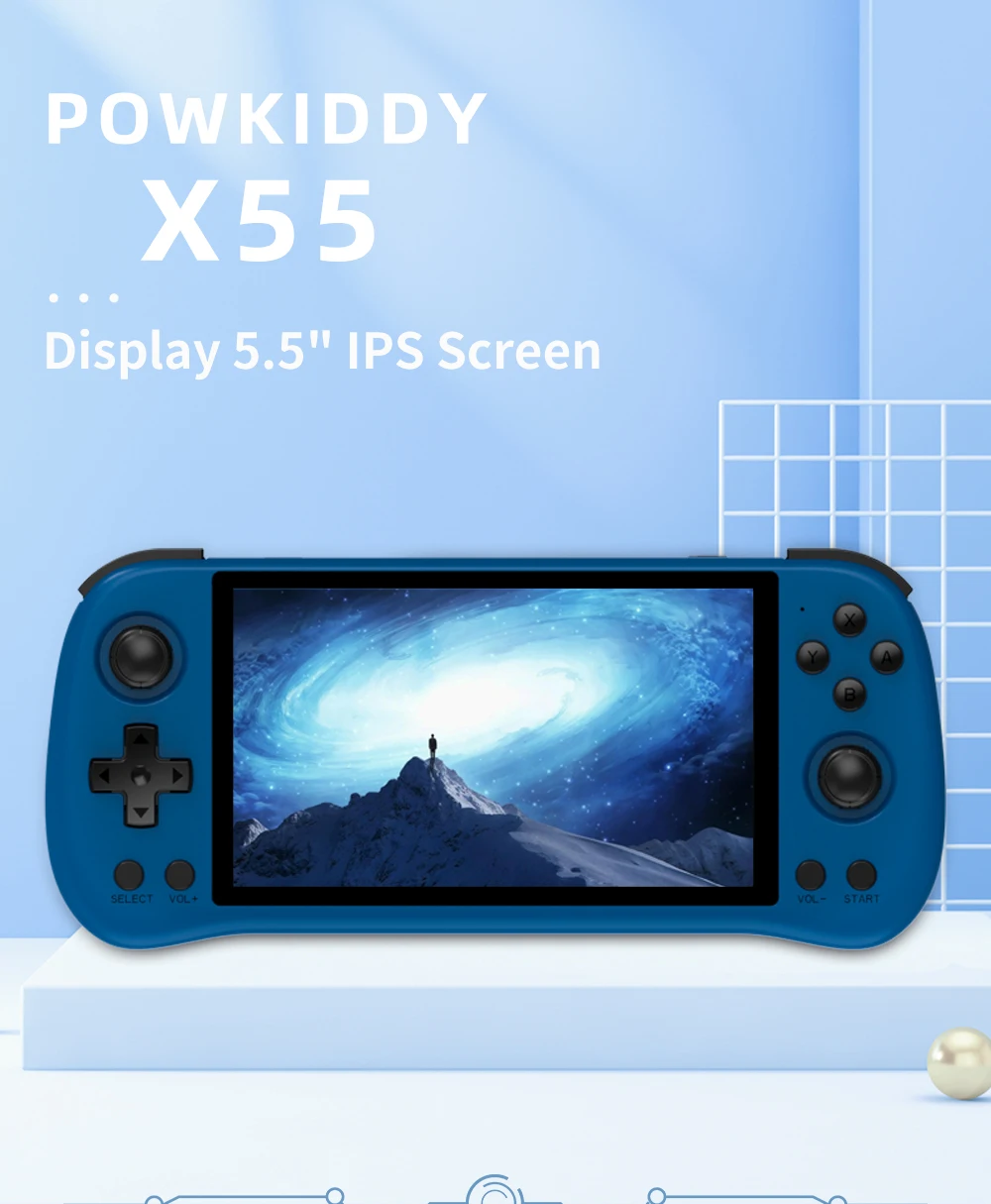 POWKIDDY X55 5.5 INCH 1280*720 IPS Screen RK3566 Handheld Game Console Open-Source Retro Console Children's gifts POWKIDDY X55 5.5 INCH 1280*720 IPS Screen RK3566 Handheld Game Console Open-Source Retro Console Children's gifts