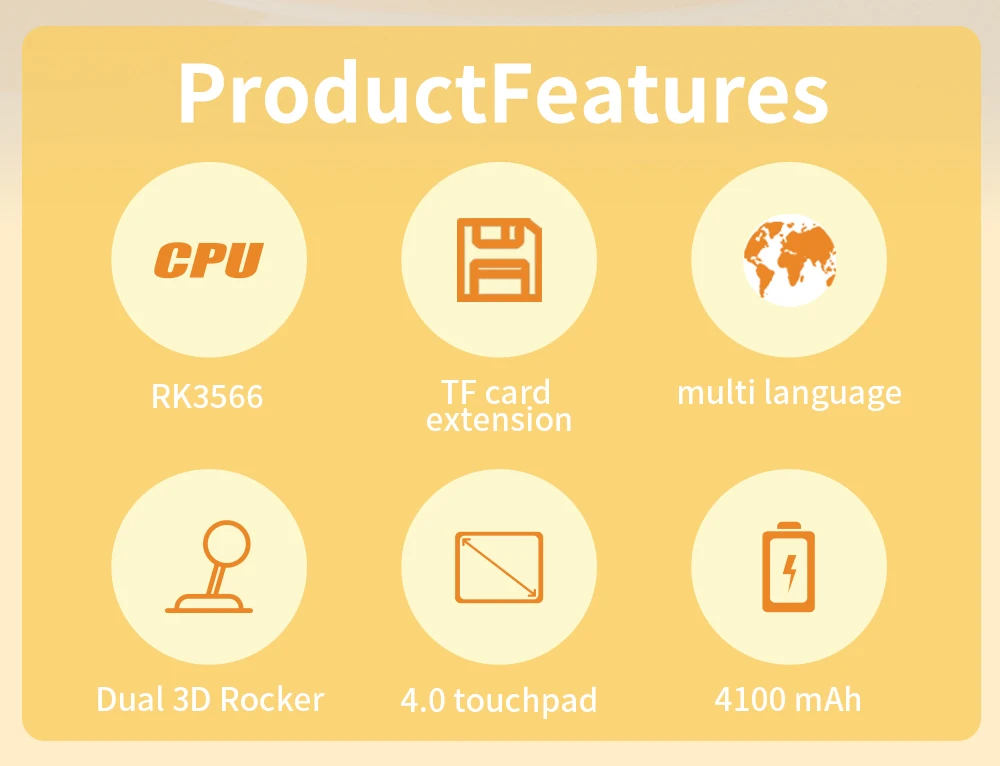 POWKIDDY RGB30 Yellow 720*720 4 Inch Ips Screen Built-in WIFI RK3566 Open-Source Retro Handheld Game Console Children's Gifts POWKIDDY RGB30 Yellow 720*720 4 Inch Ips Screen Built-in WIFI RK3566 Open-Source Retro Handheld Game Console Children's Gifts
