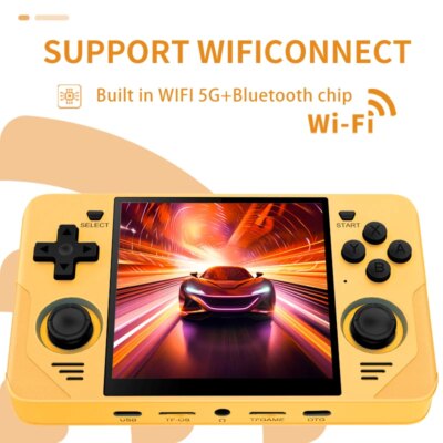 POWKIDDY RGB30 Yellow 720*720 4 Inch Ips Screen Built-in WIFI RK3566 Open-Source Retro Handheld Game Console Children's Gifts - Image 4