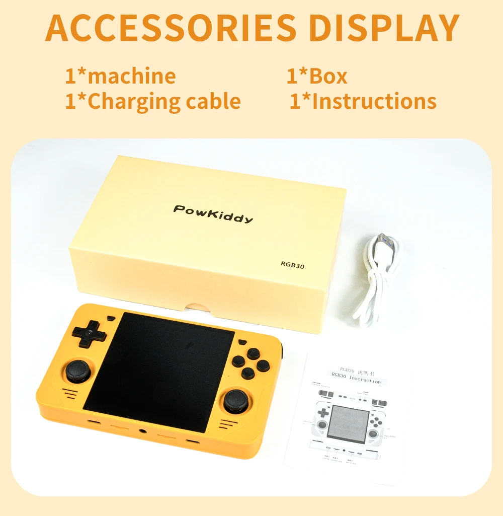 POWKIDDY RGB30 Yellow 720*720 4 Inch Ips Screen Built-in WIFI RK3566 Open-Source Retro Handheld Game Console Children's Gifts POWKIDDY RGB30 Yellow 720*720 4 Inch Ips Screen Built-in WIFI RK3566 Open-Source Retro Handheld Game Console Children's Gifts