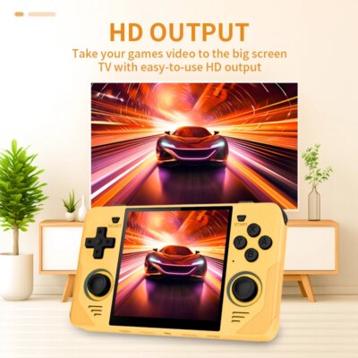 POWKIDDY RGB30 Yellow 720*720 4 Inch Ips Screen Built-in WIFI RK3566 Open-Source Retro Handheld Game Console Children's Gifts - Image 3