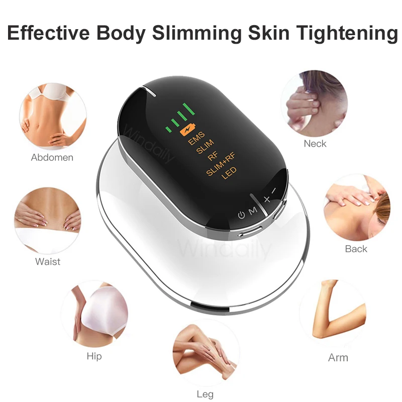 EMS & RF Radio Frequency Body Slimming Machine Fat Burner Slim Shaping Device LED Light Therapy Lose Weight Cellulite Massager