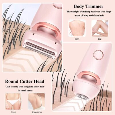 Electric Razors for Women 2 In 1 Bikini Trimmer Face Shavers Hair Removal for Underarms Legs Ladies Body Trimmer IPX7 Waterproof - Image 3