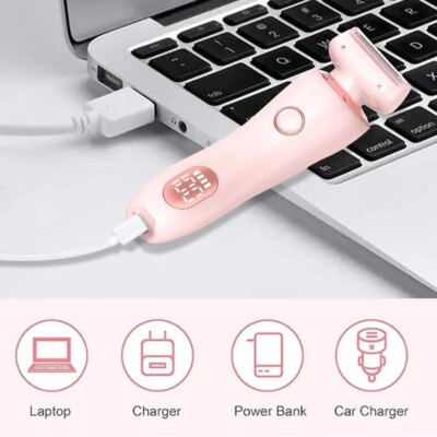 Electric Razors for Women 2 In 1 Bikini Trimmer Face Shavers Hair Removal for Underarms Legs Ladies Body Trimmer IPX7 Waterproof - Image 6