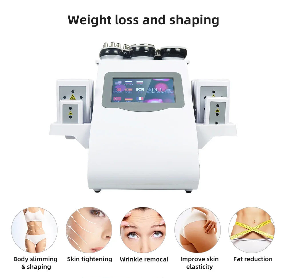 6 In 1 40K Ultrasonic Cavitation Machine Weight Loss Skin Lift Tightening Vacuum Lipo KIM8 Body Slimming Machine Body Shaping 6 In 1 40K Ultrasonic Cavitation Machine Weight Loss Skin Lift Tightening Vacuum Lipo KIM8 Body Slimming Machine Body Shaping