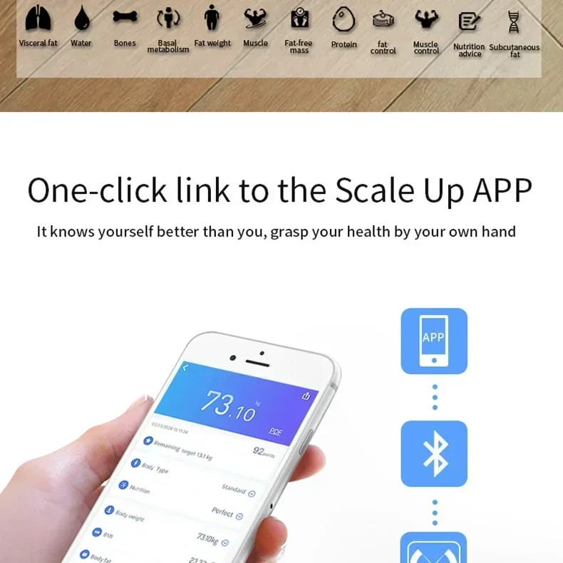 HOT USB Electronic Scale Smart Bluetooth Weighing Human Charging Weight Scale Weighing Household Fat Body Fat Measurement Scale