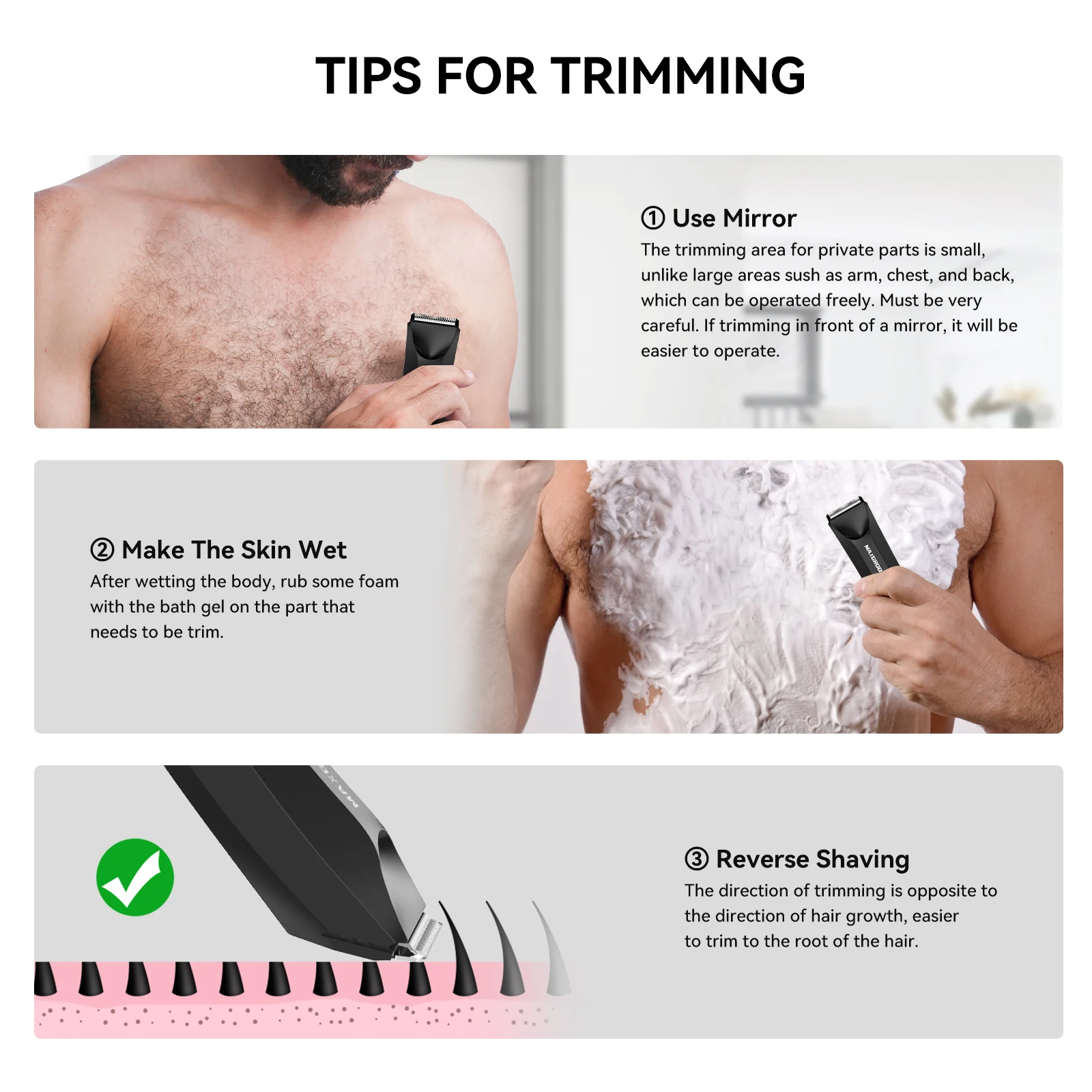 MAXGROOM Body Hair Trimmer Shaver for Men Ball Trimmer for Groin Pubic Replaceable Ceramic Blade Electric Razor Waterproof MAXGROOM Body Hair Trimmer Shaver for Men Ball Trimmer for Groin Pubic Replaceable Ceramic Blade Electric Razor Waterproof