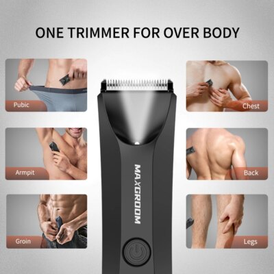 MAXGROOM Body Hair Trimmer Shaver for Men Ball Trimmer for Groin Pubic Replaceable Ceramic Blade Electric Razor Waterproof - Image 3