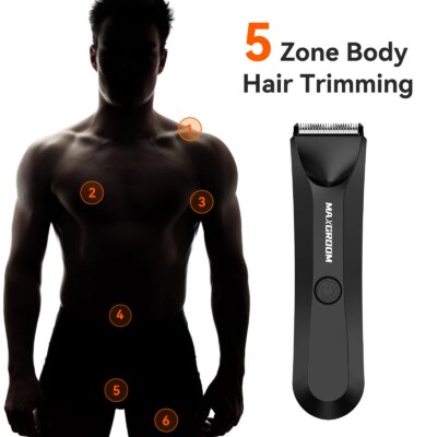 MAXGROOM Body Hair Trimmer Shaver for Men Ball Trimmer for Groin Pubic Replaceable Ceramic Blade Electric Razor Waterproof - Image 2