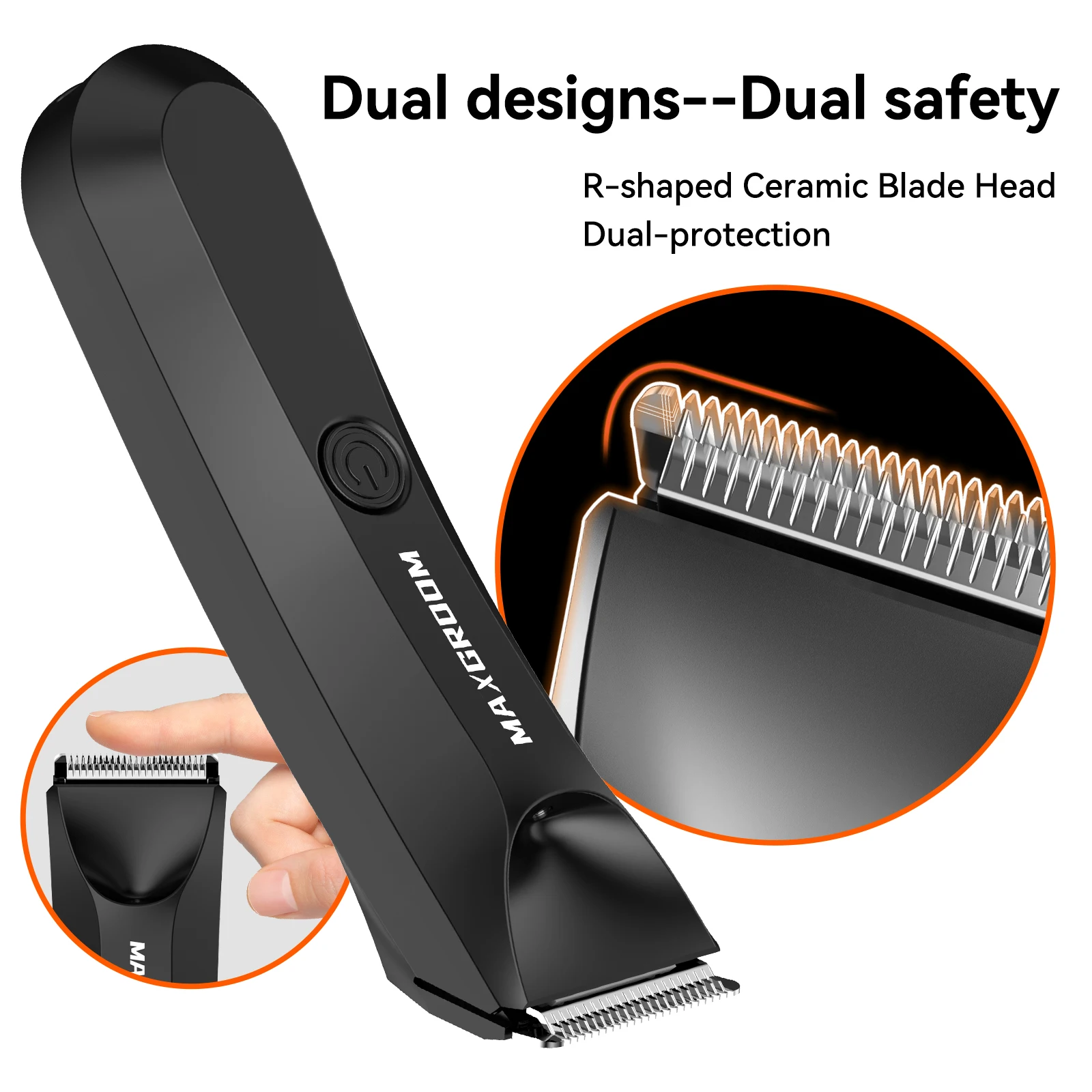 MAXGROOM Body Hair Trimmer Shaver for Men Ball Trimmer for Groin Pubic Replaceable Ceramic Blade Electric Razor Waterproof MAXGROOM Body Hair Trimmer Shaver for Men Ball Trimmer for Groin Pubic Replaceable Ceramic Blade Electric Razor Waterproof
