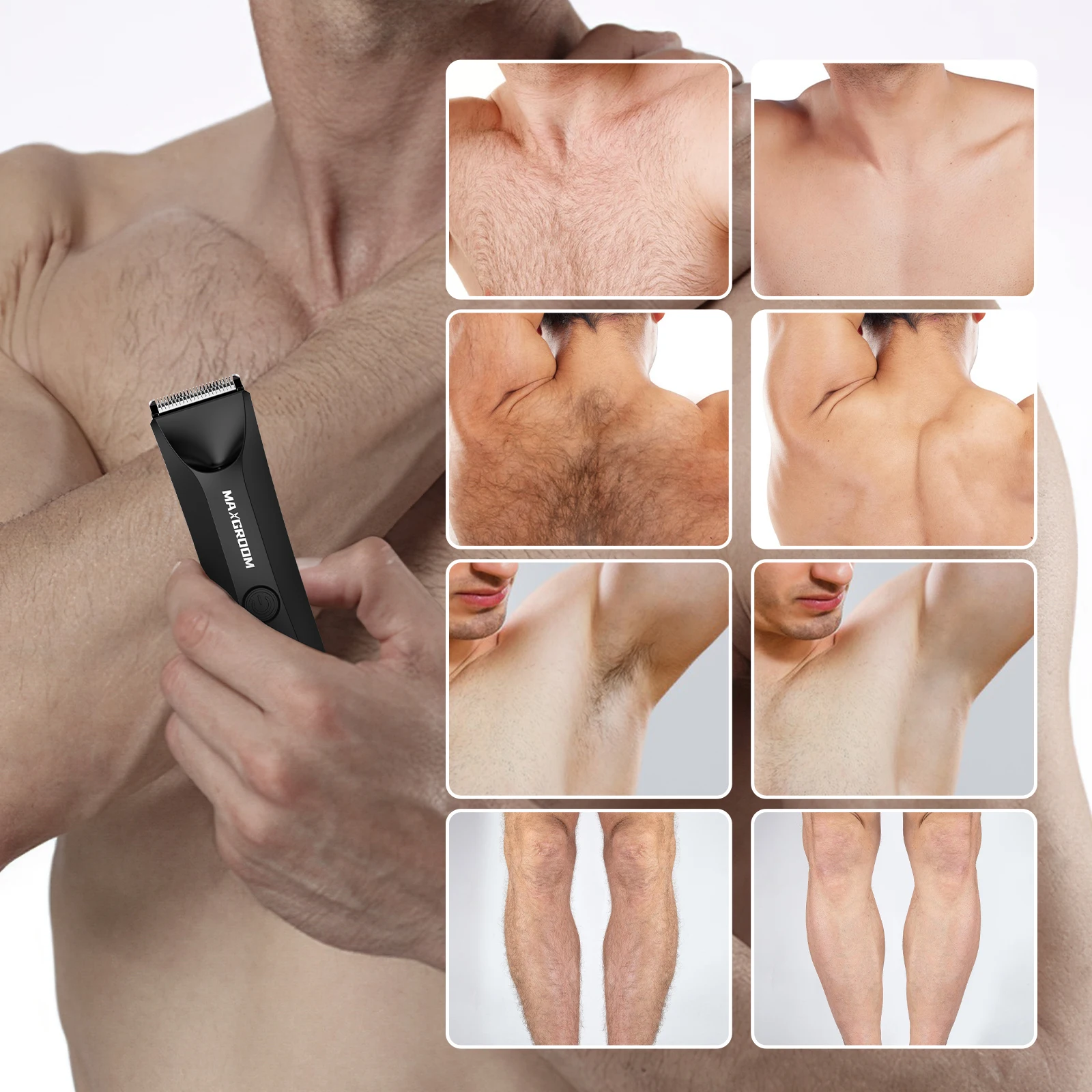 MAXGROOM Body Hair Trimmer Shaver for Men Ball Trimmer for Groin Pubic Replaceable Ceramic Blade Electric Razor Waterproof MAXGROOM Body Hair Trimmer Shaver for Men Ball Trimmer for Groin Pubic Replaceable Ceramic Blade Electric Razor Waterproof