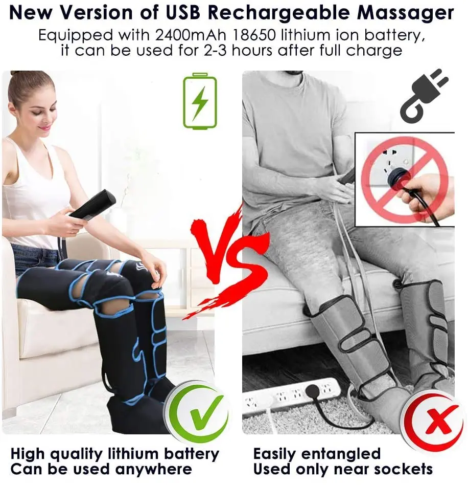 Foot air pressure leg massager promotes blood circulation, body massager, muscle relaxation, lymphatic drainage device 360° Foot air pressure leg massager promotes blood circulation, body massager, muscle relaxation, lymphatic drainage device 360°