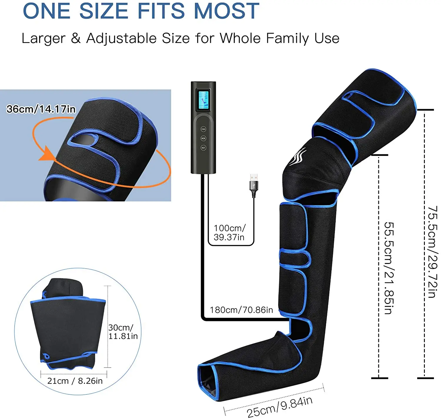 Foot air pressure leg massager promotes blood circulation, body massager, muscle relaxation, lymphatic drainage device 360° Foot air pressure leg massager promotes blood circulation, body massager, muscle relaxation, lymphatic drainage device 360°