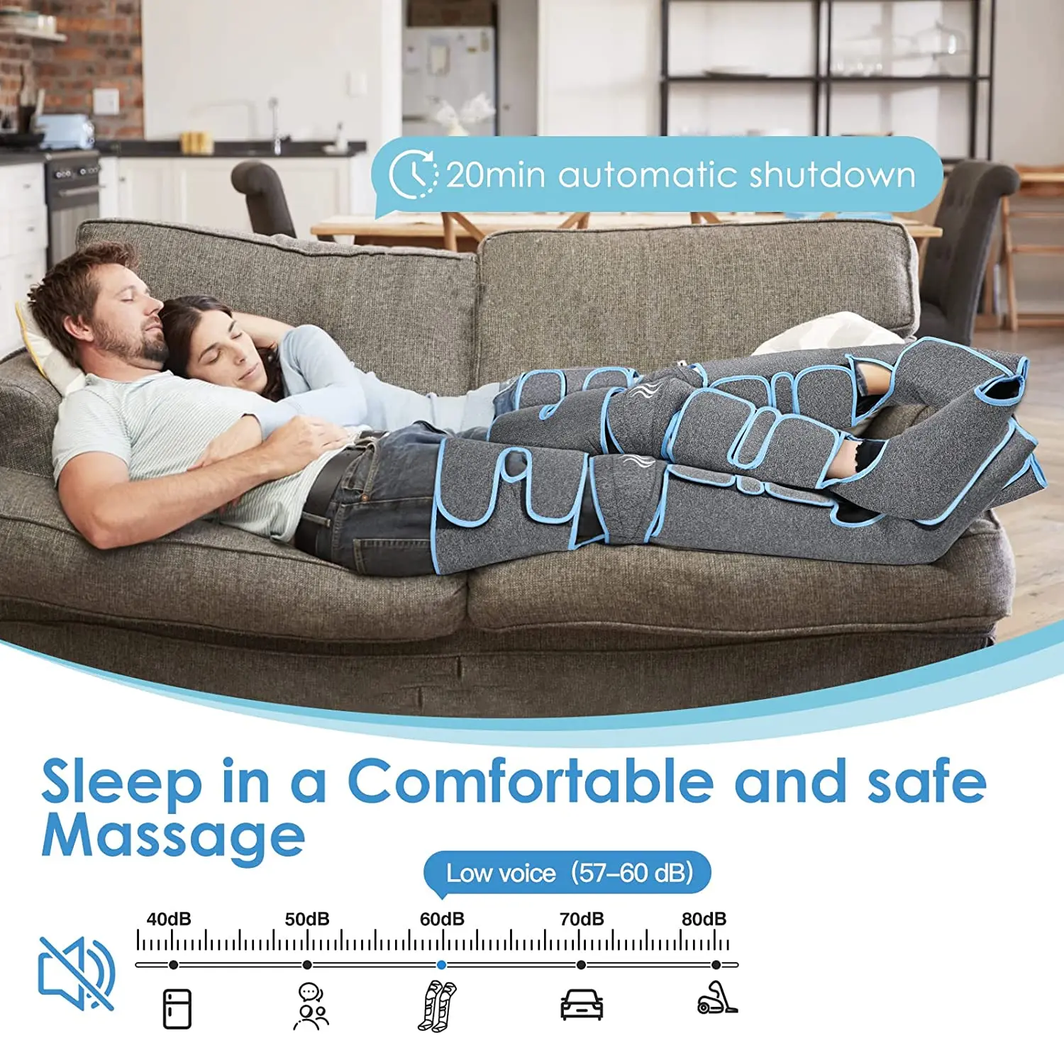 Foot air pressure leg massager promotes blood circulation, body massager, muscle relaxation, lymphatic drainage device 360° Foot air pressure leg massager promotes blood circulation, body massager, muscle relaxation, lymphatic drainage device 360°