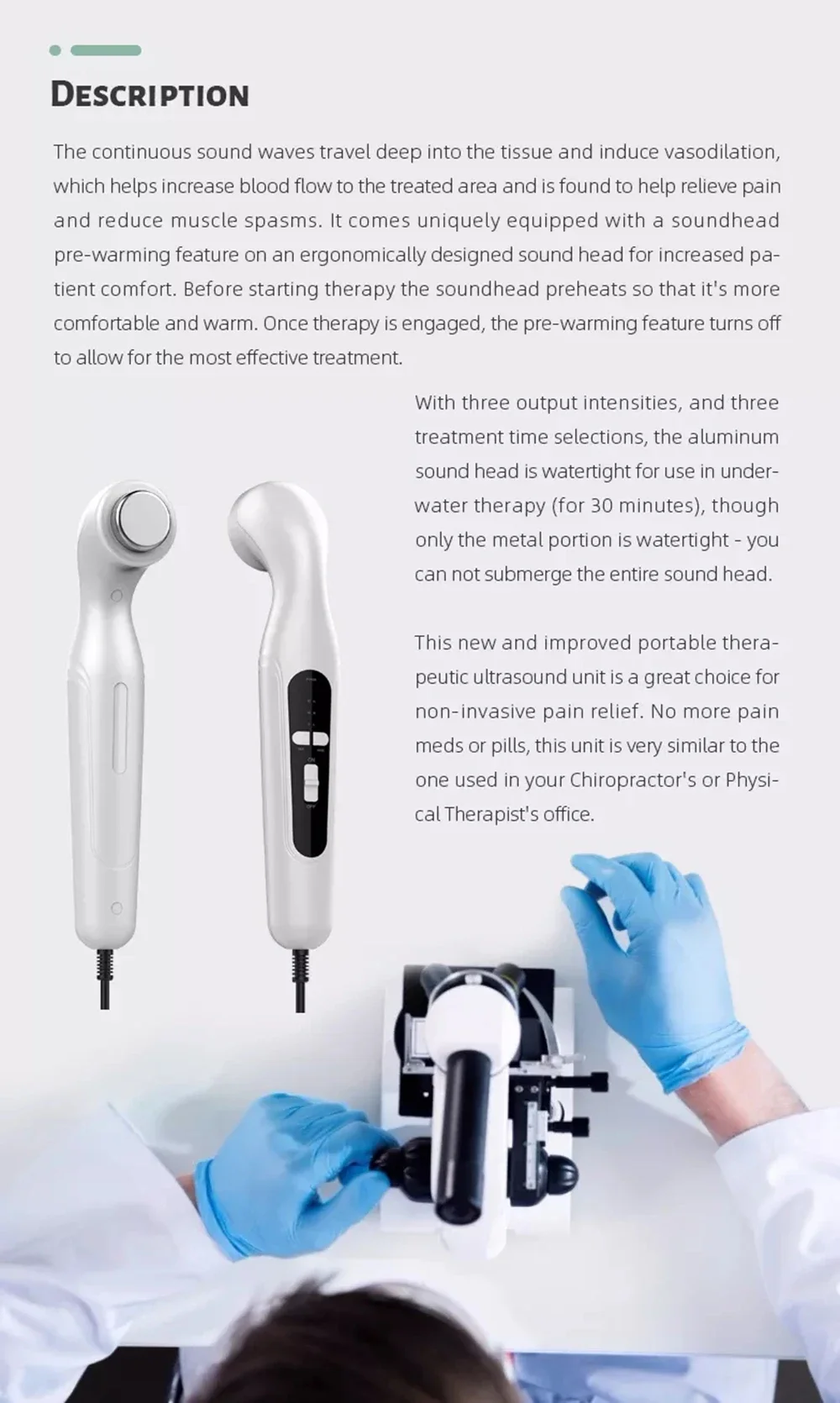 Ultrasound Physiotherapy Device Arthritis Physical Therapy Waist Arm Body Pain Relief Muscle Stimulator Massager Machine