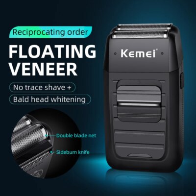 Kemei Rechargeable Cordless Shaver for Men Twin Blade Reciprocating Beard Razor Face Care Multifunction Strong Trimmer KM-1102 - Image 2