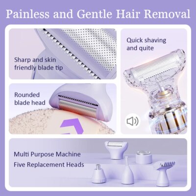 5 In 1 Electric Body Hair Trimmer Leg Body Hair Removal Lip Chin Depilatory Lady Bikini Trimmer Facial Hair Remover Shaver - Image 6