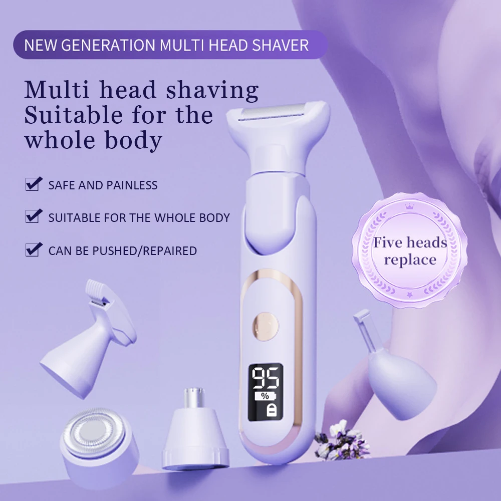 5 In 1 Electric Body Hair Trimmer Leg Body Hair Removal Lip Chin Depilatory Lady Bikini Trimmer Facial Hair Remover Shaver 5 In 1 Electric Body Hair Trimmer Leg Body Hair Removal Lip Chin Depilatory Lady Bikini Trimmer Facial Hair Remover Shaver