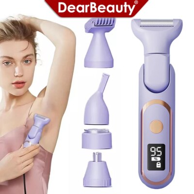 5 In 1 Electric Body Hair Trimmer Leg Body Hair Removal Lip Chin Depilatory Lady Bikini Trimmer Facial Hair Remover Shaver