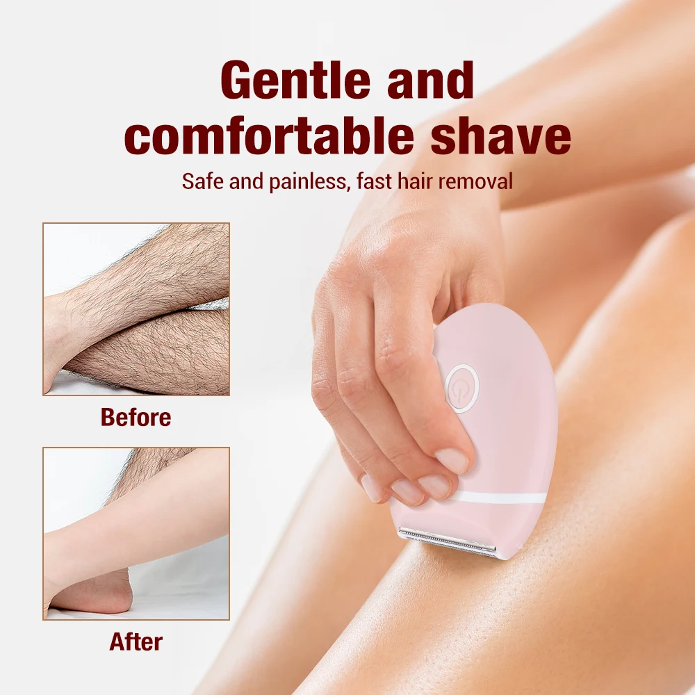 Electric Shaver for Women Waterproof Wet & Dry Hair Razors 2 in 1 Double Head Dual Bikini Ladies Body Hair Trimmer Head Shaver