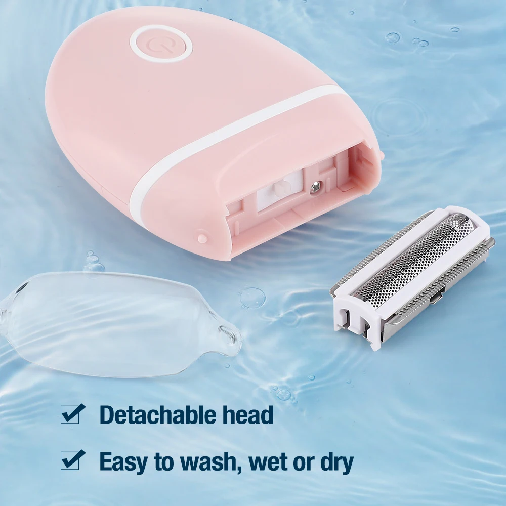 Electric Shaver for Women Waterproof Wet & Dry Hair Razors 2 in 1 Double Head Dual Bikini Ladies Body Hair Trimmer Head Shaver