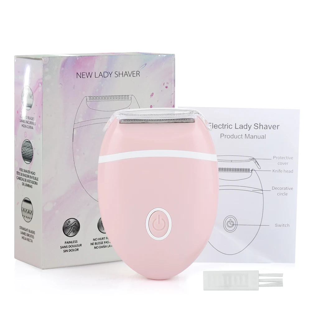 Electric Shaver for Women Waterproof Wet & Dry Hair Razors 2 in 1 Double Head Dual Bikini Ladies Body Hair Trimmer Head Shaver