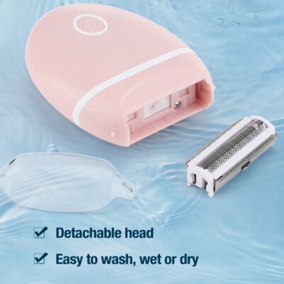 Electric Shaver for Women Waterproof Wet & Dry Hair Razors 2 in 1 Double Head Dual Bikini Ladies Body Hair Trimmer Head Shaver - Image 4