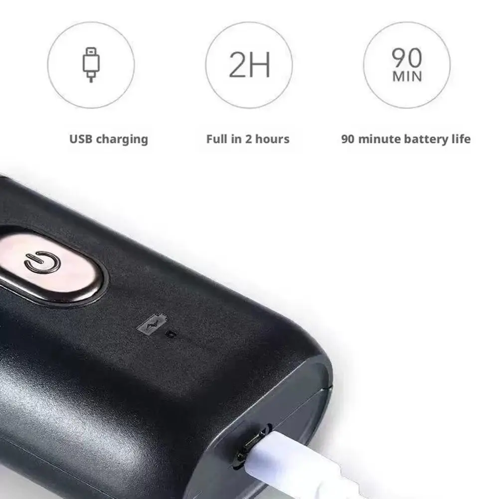 Men's Double Floating Head Electric Shaver USB Rechargeable Dry Wet Beard Shaving Machine Body Face Hair Removal Trimmer Razor