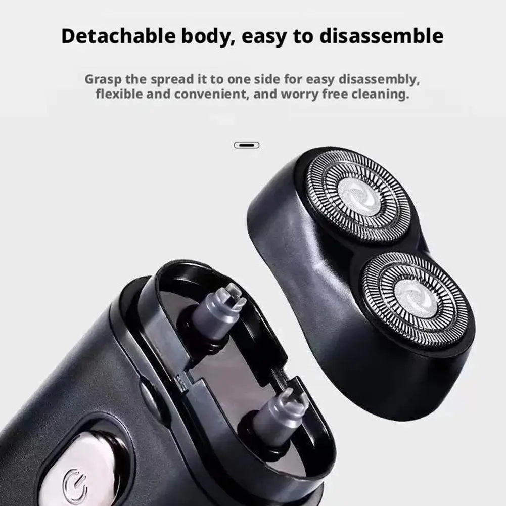Men's Double Floating Head Electric Shaver USB Rechargeable Dry Wet Beard Shaving Machine Body Face Hair Removal Trimmer Razor