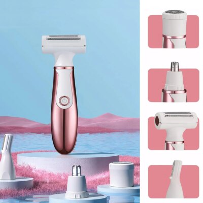 Electric Shaver 4 in 1 for Women, Portable Electric Razor for Women, Rechargeable Women Electric Trimmer for Face Arm Body Legs - Image 4