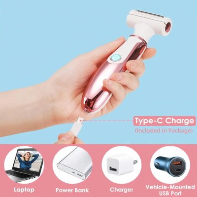 Electric Shaver 4 in 1 for Women, Portable Electric Razor for Women, Rechargeable Women Electric Trimmer for Face Arm Body Legs - Image 6