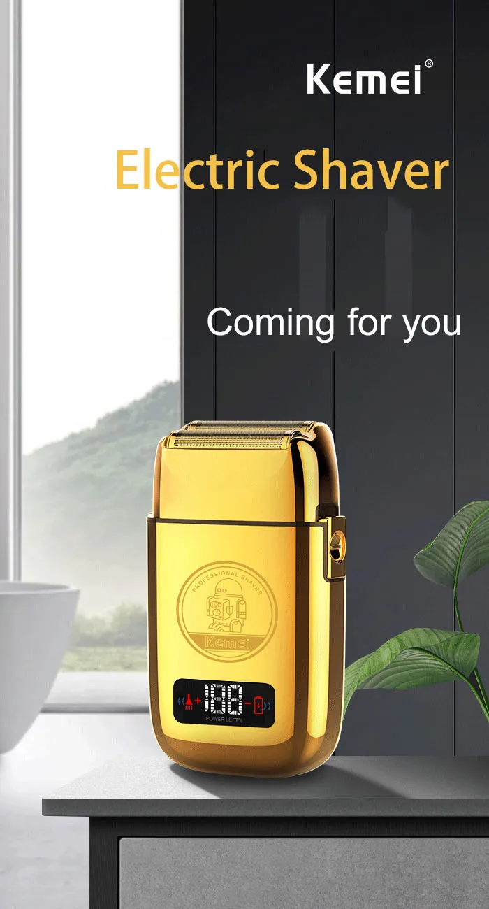 Kemei All-metal Electric Shaver Men Electric Razor Rechargeable Beard Shaver Floating Hair Trimmer Face Care Shaving Machine