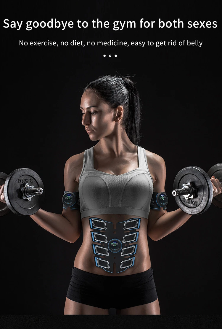 EMS Abdominal Muscle Trainer Portable Massager Electronic Training Belt Exercise Fitness Equipment Toning Arm Back Body Massager