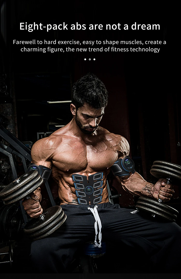 EMS Abdominal Muscle Trainer Portable Massager Electronic Training Belt Exercise Fitness Equipment Toning Arm Back Body Massager