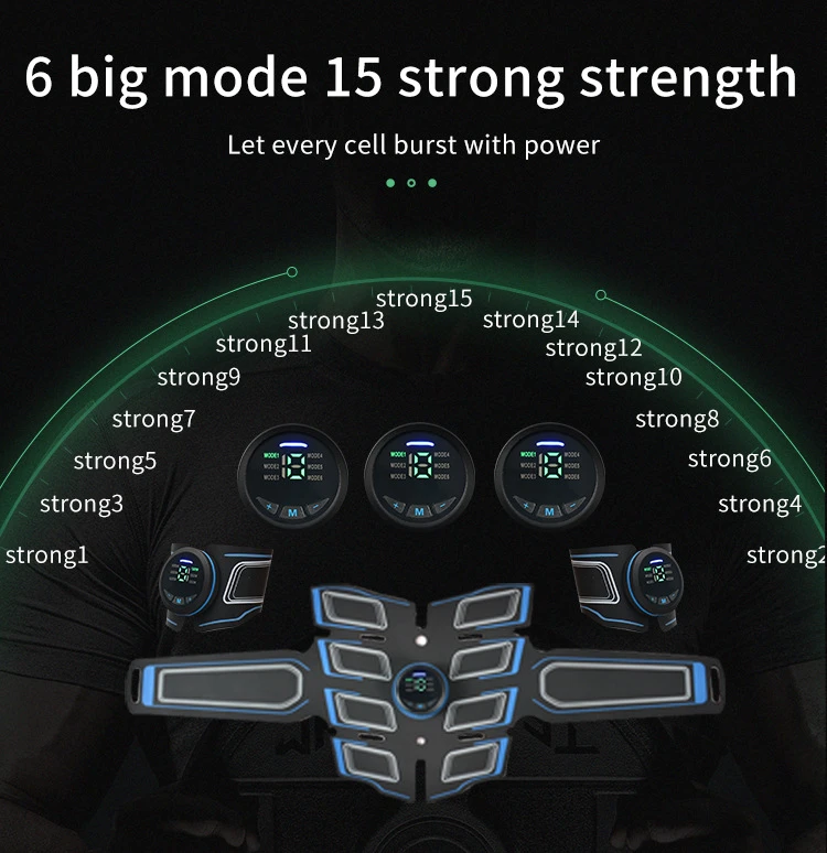 EMS Abdominal Muscle Trainer Portable Massager Electronic Training Belt Exercise Fitness Equipment Toning Arm Back Body Massager
