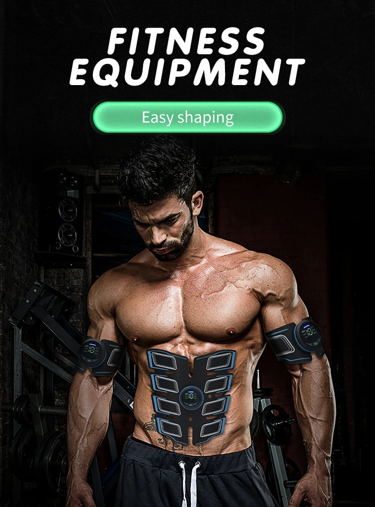 EMS Abdominal Muscle Trainer Portable Massager Electronic Training Belt Exercise Fitness Equipment Toning Arm Back Body Massager