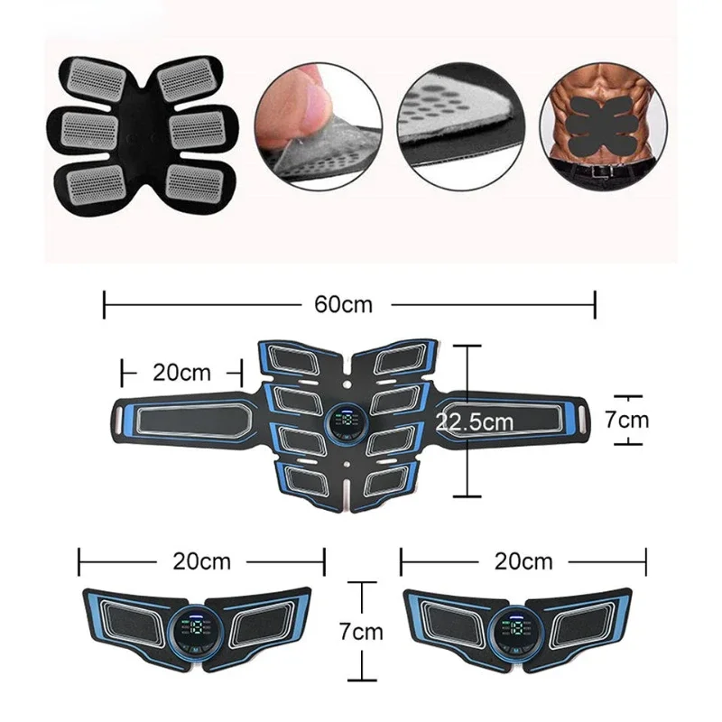 EMS Abdominal Muscle Trainer Portable Massager Electronic Training Belt Exercise Fitness Equipment Toning Arm Back Body Massager