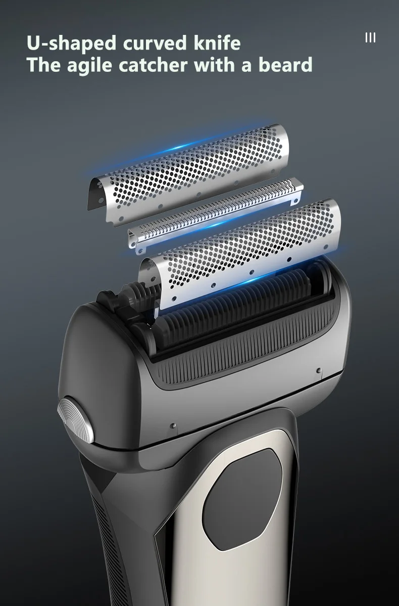 MOTAWISH Electric Shaver Reciprocating High and Low Two-speed Adjustable Shaver Full Body Washable Type-c Rechargeable Shaver