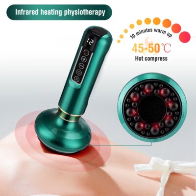 6/12 Speed Electric Cupping Massager Vacuum Suction Cup GuaSha Anti Cellulite Beauty Health Scraping Infrared Heat Body Slimming - Image 3