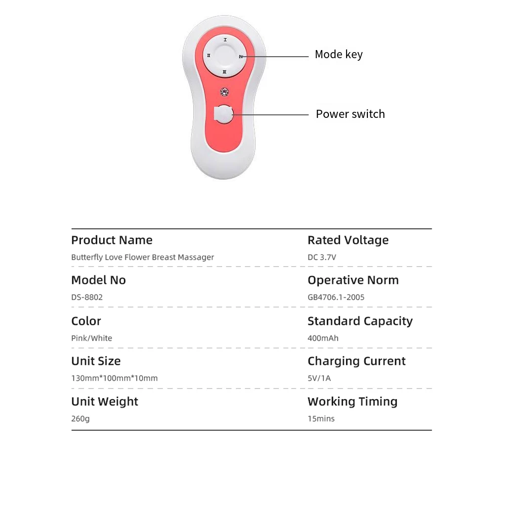 Electric Breast Massager Chest Enhancer USB Charging With Hot Compress Function For Breast Growth & Anti-Chest Sagging Tool