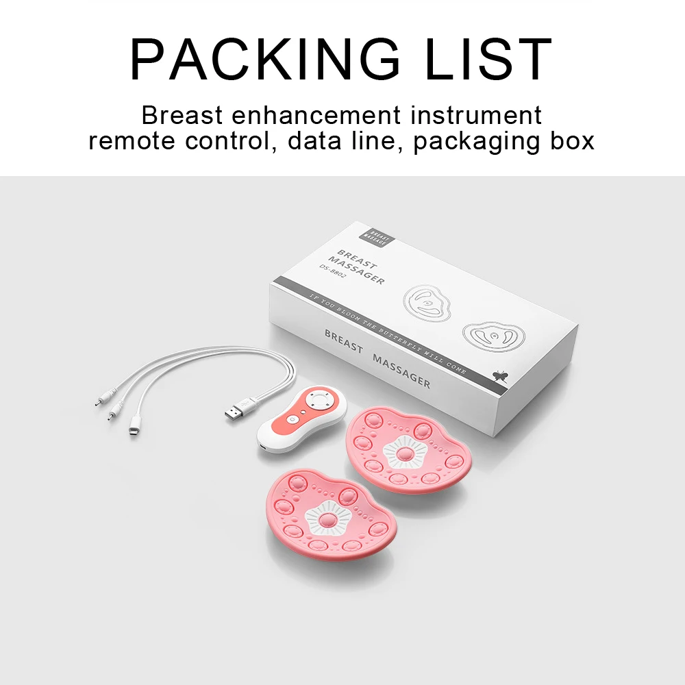 Electric Breast Massager Chest Enhancer USB Charging With Hot Compress Function For Breast Growth & Anti-Chest Sagging Tool