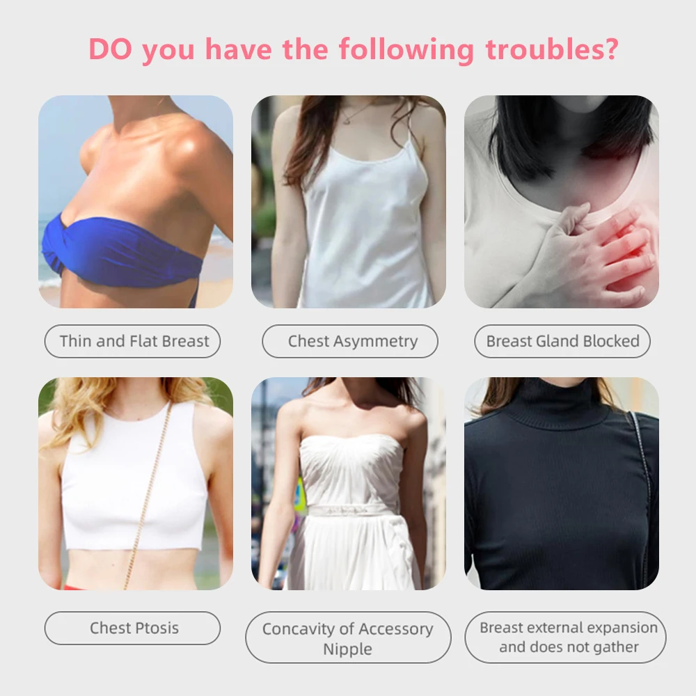 Electric Breast Massager Chest Enhancer USB Charging With Hot Compress Function For Breast Growth & Anti-Chest Sagging Tool