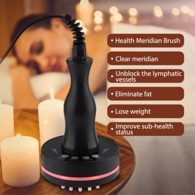 Microcurrent Body Massager Health Care Electric Meridian Brush Therapy Lymphatic Drainage Body Slimming LED Infrared Red Light - Image 2