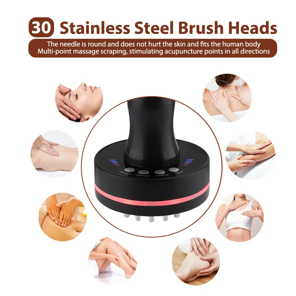 Microcurrent Body Massager Health Care Electric Meridian Brush Therapy Lymphatic Drainage Body Slimming LED Infrared Red Light
