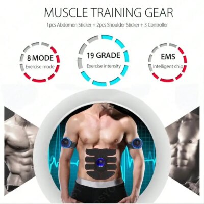 5-In-1 Wireless Muscle Stimulator:Usb Rechargeable, 19 Speeds, Whole Body Fitness, Abdominal & Hip Training, Myofascial Massager - Image 3