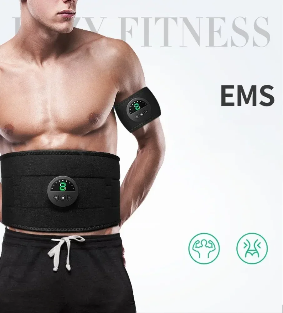 EMS Toning Belt Abs Trainer Electric Muscle Toner Fitness Training Body Slim Belly Waist Unisex Muscle Stimulator Massage