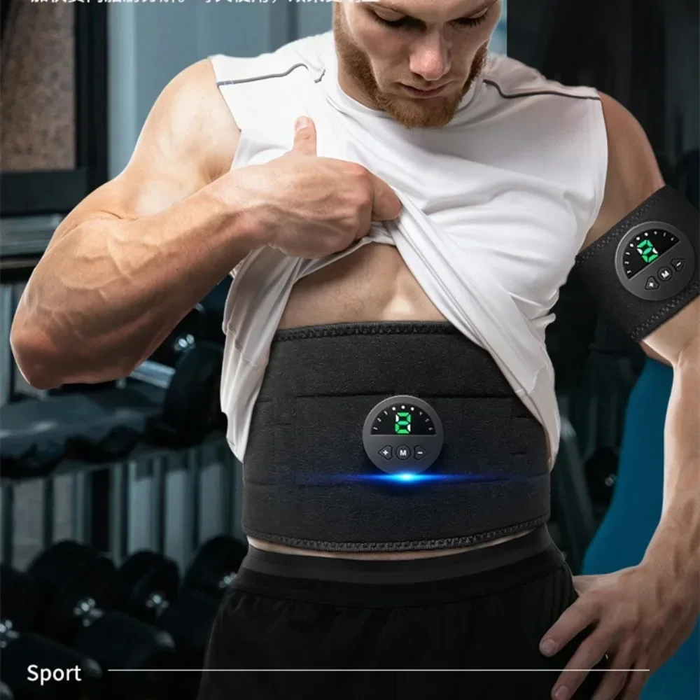 EMS Toning Belt Abs Trainer Electric Muscle Toner Fitness Training Body Slim Belly Waist Unisex Muscle Stimulator Massage