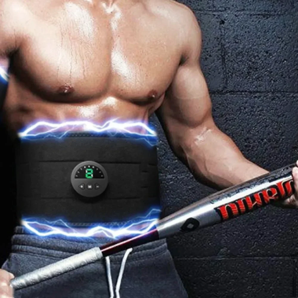 EMS Toning Belt Abs Trainer Electric Muscle Toner Fitness Training Body Slim Belly Waist Unisex Muscle Stimulator Massage