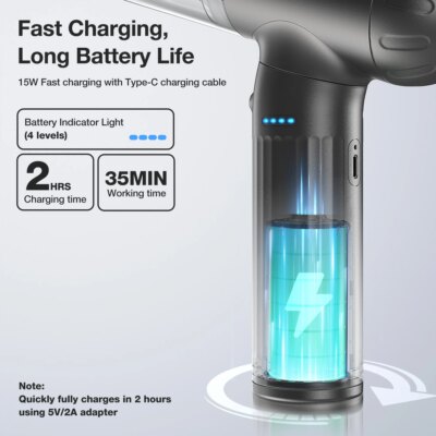 MECO ELEVERDE ME-VC2 Electric Compressed Air Duster 4 in 1 Vacuum Cleaner Function Powerful 3-Gear to 68000RPM/11000PA Keyboard - Image 4