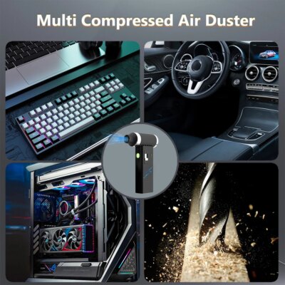 110000RPM Powfull Cordless Compressed Air Duster, Rechargeable Brushless Motor, 0-100 Adjustable Dust Blower for Computer - Image 5